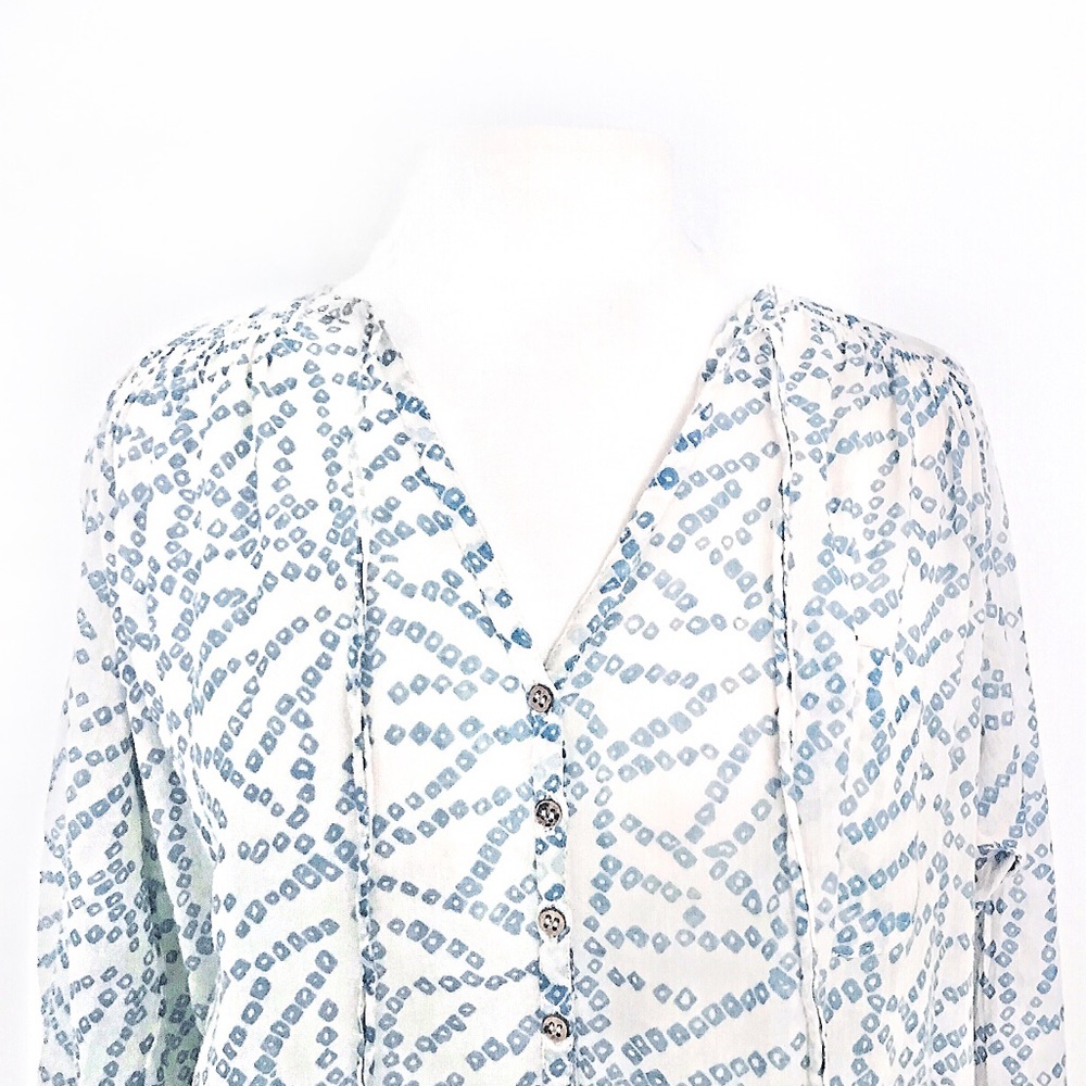 French Connection Printed Peasant Top